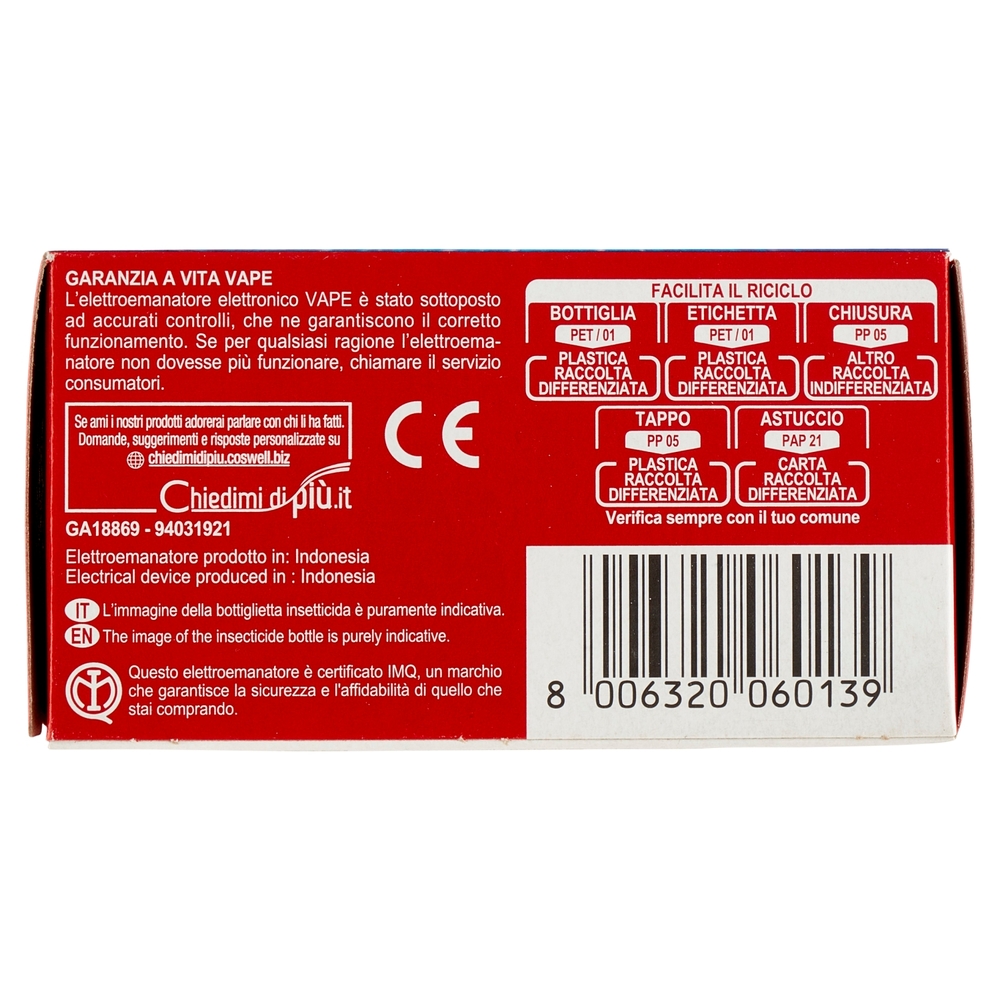 VAPE Elettroemanatore Liquido Classic + Ricarica 36 ml